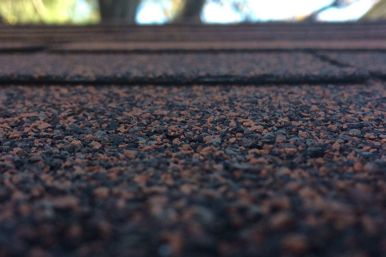 Close-up of asphalt roof shingles
